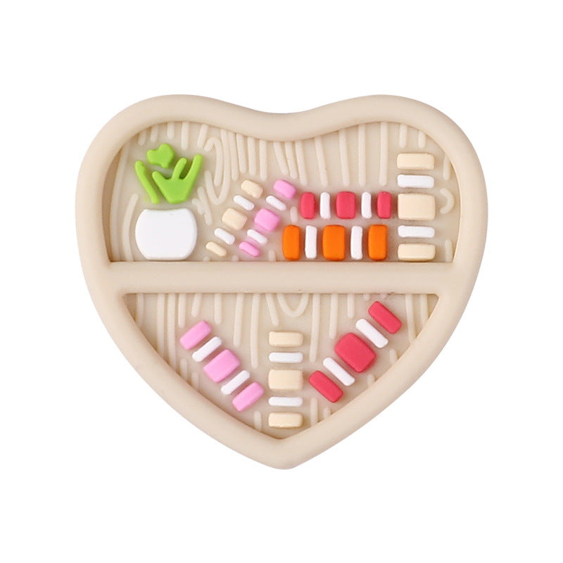 Wholesale 20pcsSilicone beads children's food grade teether anti-chain drop accessories bulk love beads soft silicone